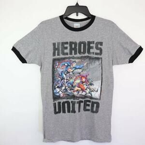 Logo Vision Unisex Graphic Tee Gray Black Heroes United Superman Batman S New